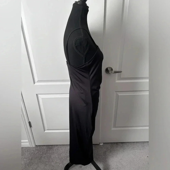 NWOT | Divided H&M | Side-ruched Black Spaghetti Strap Midi Dress | Size L - Picture 6 of 9